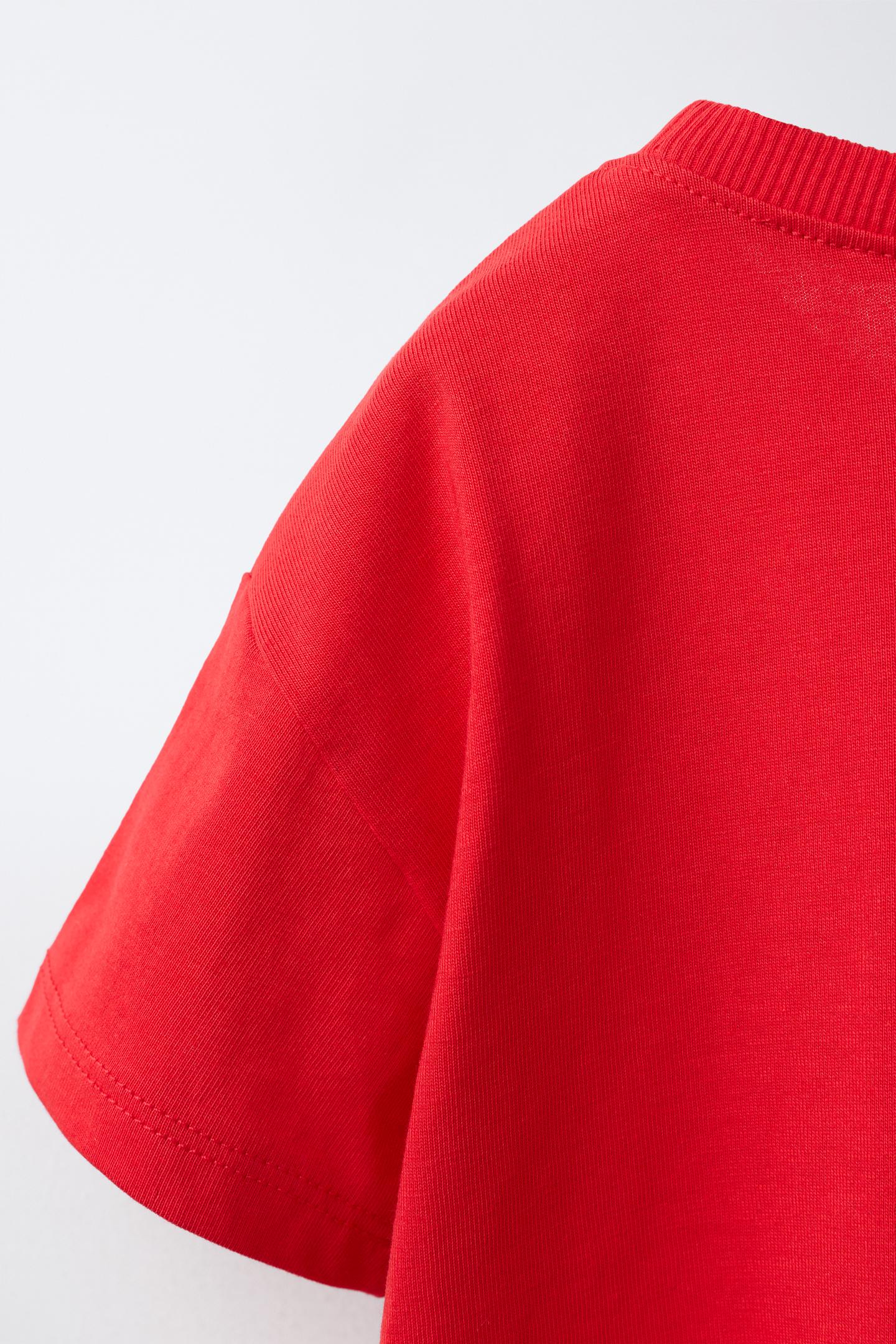 Детская футболка Zara Heart Print, цвет: Красный — фото 4
