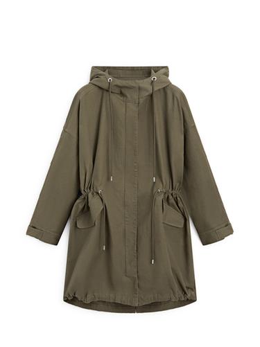 Parka longue en coton - Vert de Zara