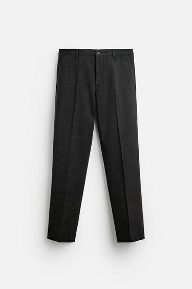 TEXTURED SUIT TROUSERS - Anthracite Grey by Zara
