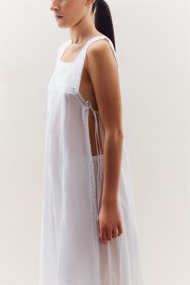 LONG TOP WITH SIDE VENTS - White by Zara - Image 5