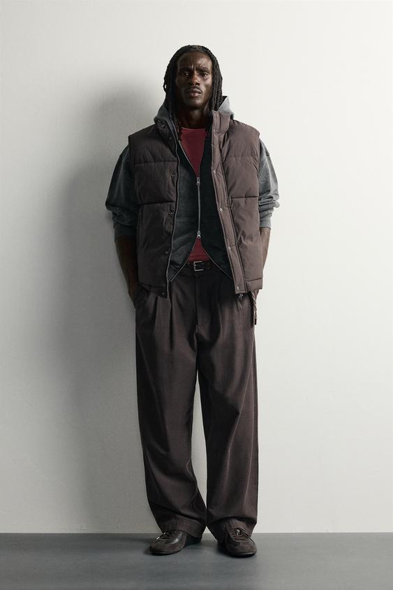 TECHNICAL PUFFER GILET - Brown de Zara - Imagen 0