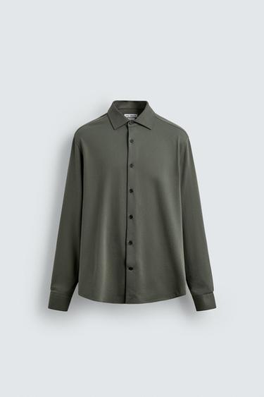 ÁO SƠ MI DÁNG REGULAR FIT - Màu vàng kaki nhạt từ Zara