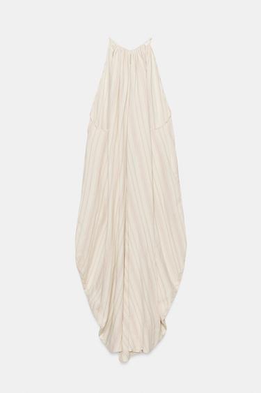 ZW COLLECTION LINEN BLEND HALTER DRESS - striped by Zara - Image 3