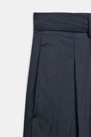 PANTALON FLUIDE À PINCES ZW COLLECTION - Gris foncé de Zara - Image 8
