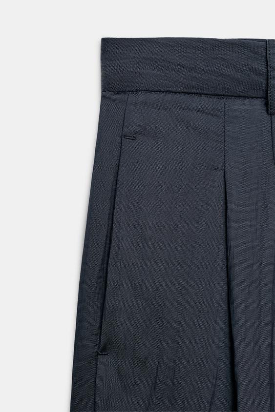 PANTALON FLUIDE À PINCES ZW COLLECTION - Gris foncé de Zara - Image 8