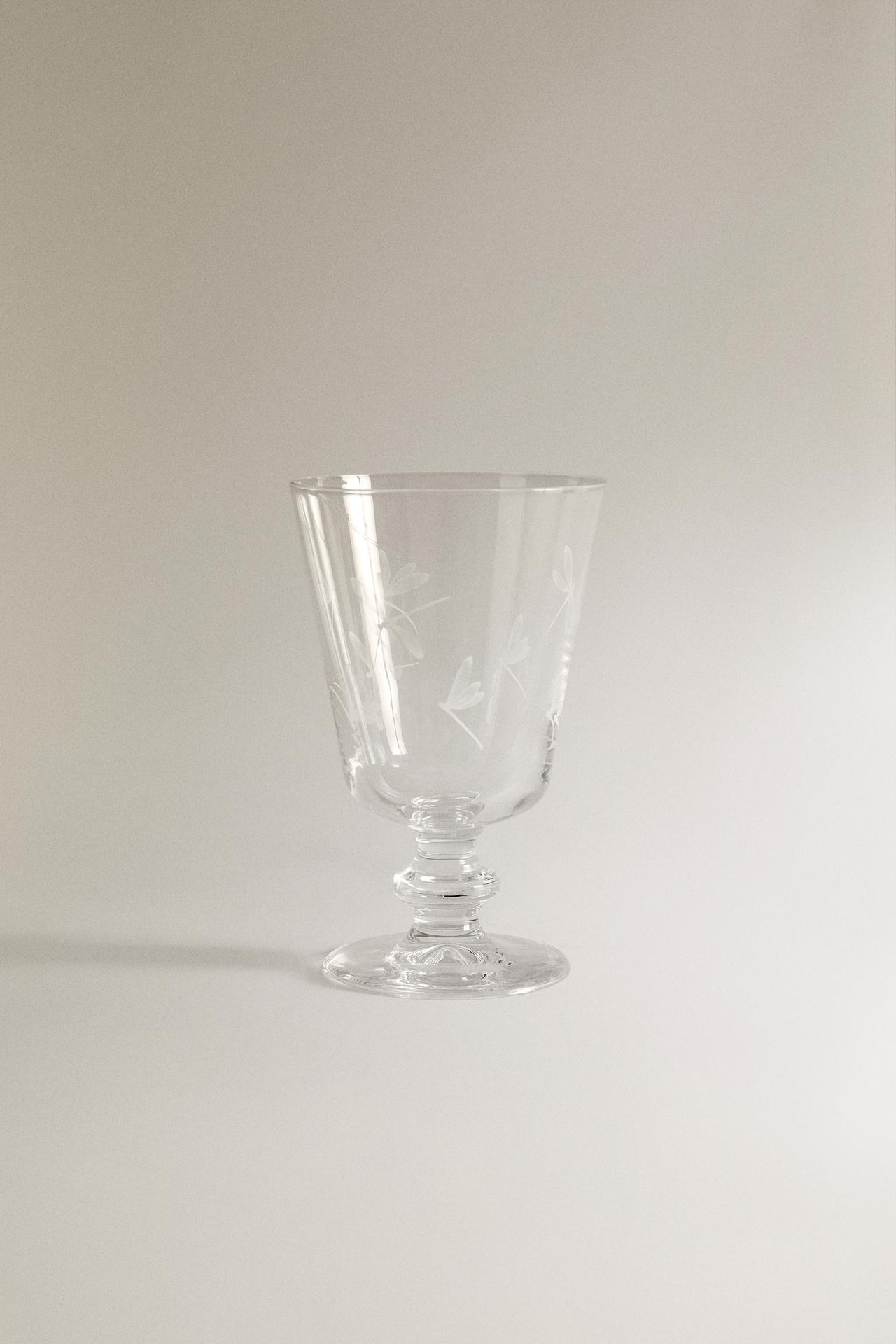 DRAGONFLY TRANSFER WINE GLASS — White