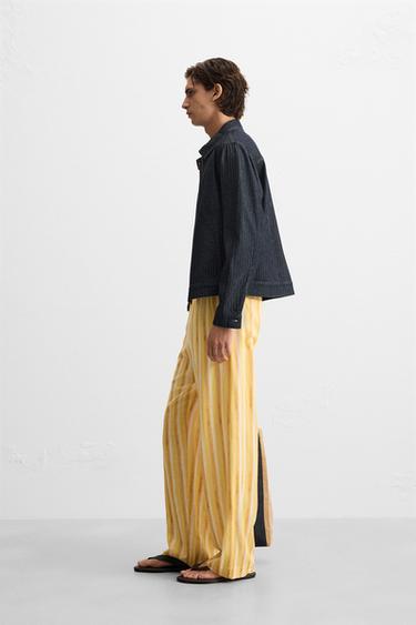 VESTE EN DENIM À CHEVRONS - Bleu de Zara - Image 4