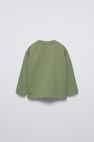 CAMISETA LISA MEDIUM WEIGHT - Verdoso de Zara