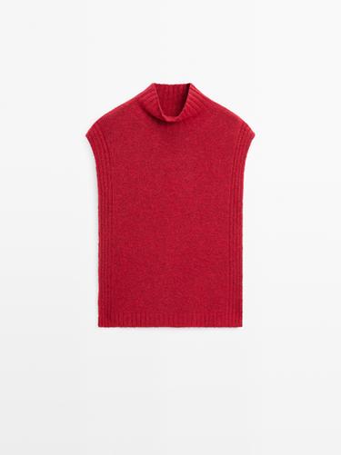 Zara Sleeveless high neck sweater - Red