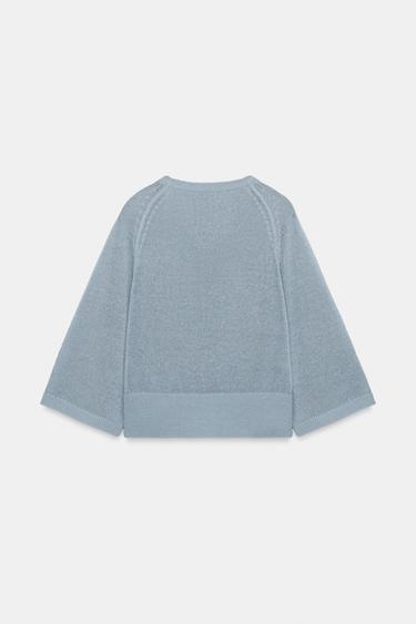 RUSTIC KNIT JACKET - Blue grey by Zara - Image 6