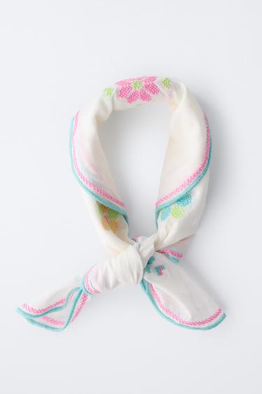 CROSS STITCH FLORAL BANDANA - Multicoloured by Zara - Image 3