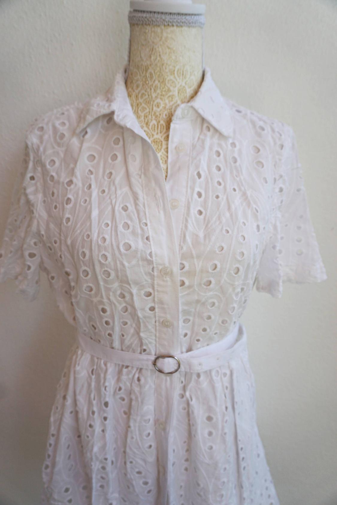 ZW COLLECTION SHORT DRESS WITH CUTWORK EMBROIDERY - Image 2