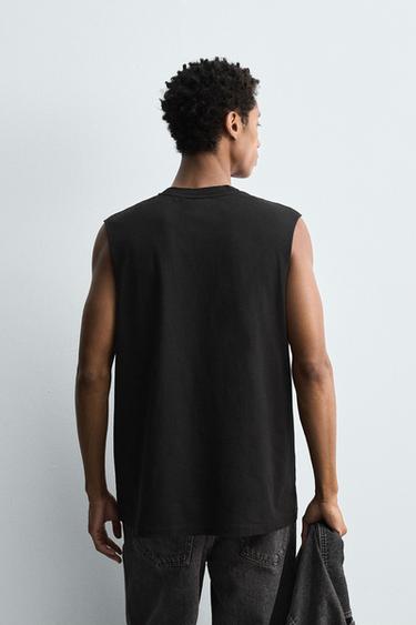 LIGHTWEIGHT TANK T-SHIRT - Black by Zara - Image 2