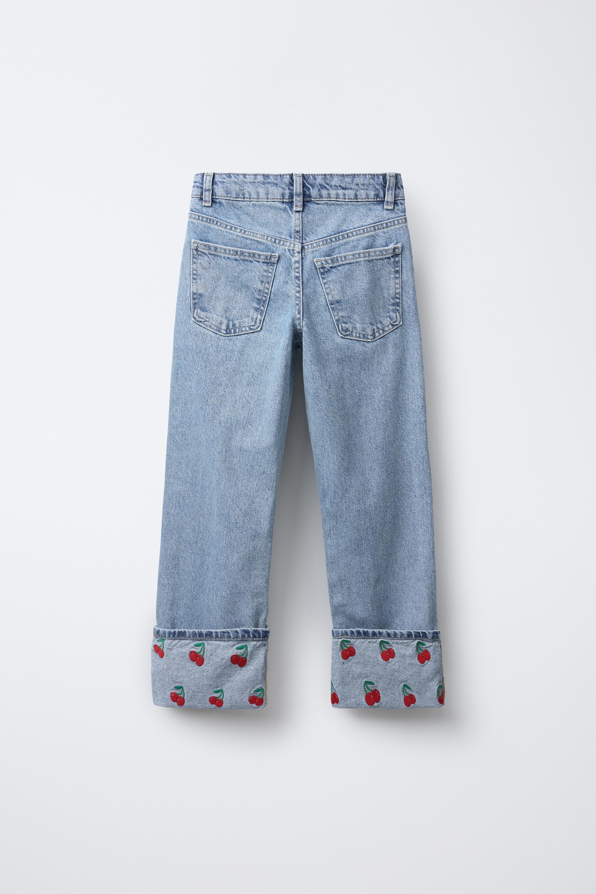 STRAIGHT CHERRY JEANS - Blue | ZARA United States