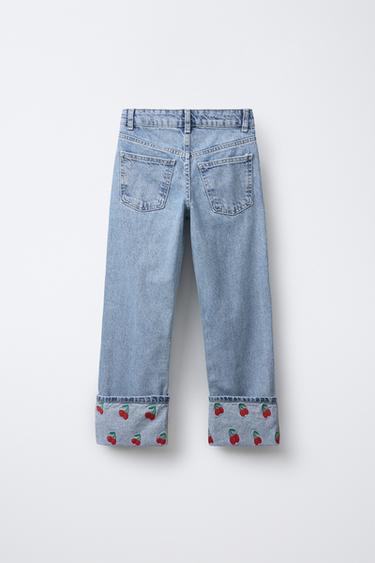 STRAIGHT CHERRY JEANS - Blue by Zara - Image 1