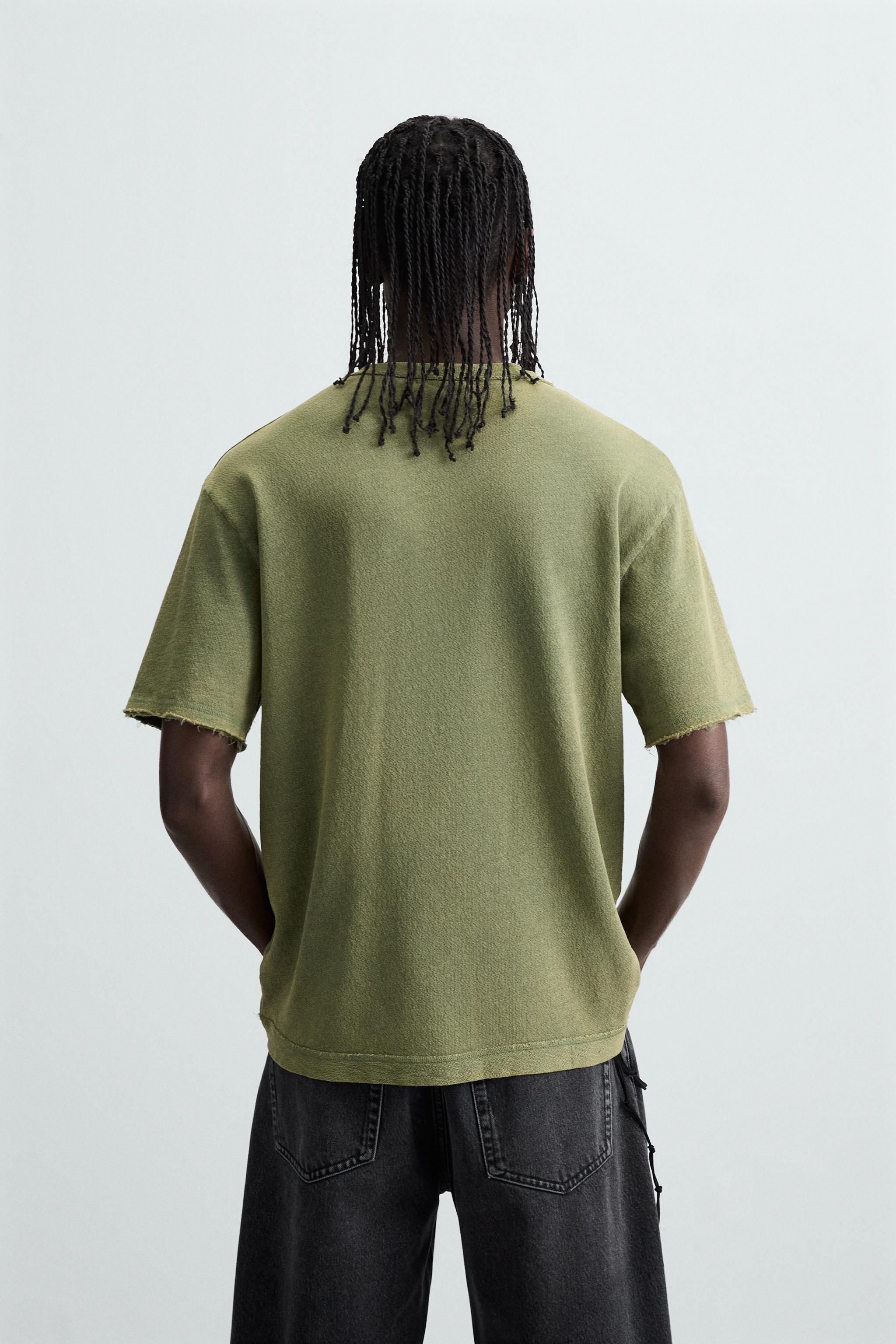 WASHED PRINT KNIT T-SHIRT