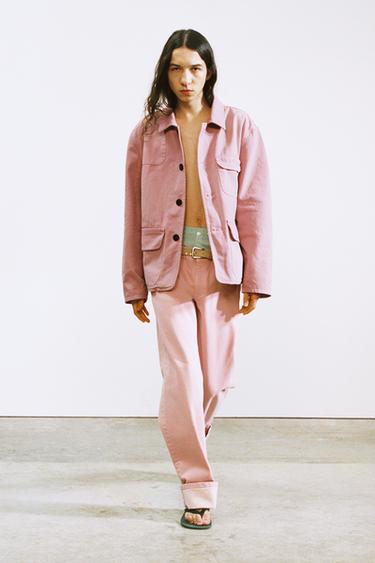 Zara WASHED RELAXED FIT JACKET LIMITED EDITION - Pink