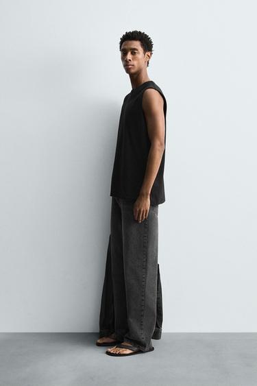 LIGHTWEIGHT TANK T-SHIRT - Black by Zara - Image 3