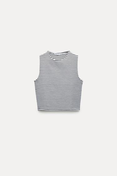 SLEEVELESS CROPPED TOP - Stripes by Zara