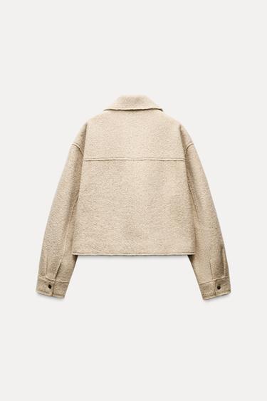 BOUCLÉ JACKET WITH PATCH POCKETS - Beige by Zara - Image 5