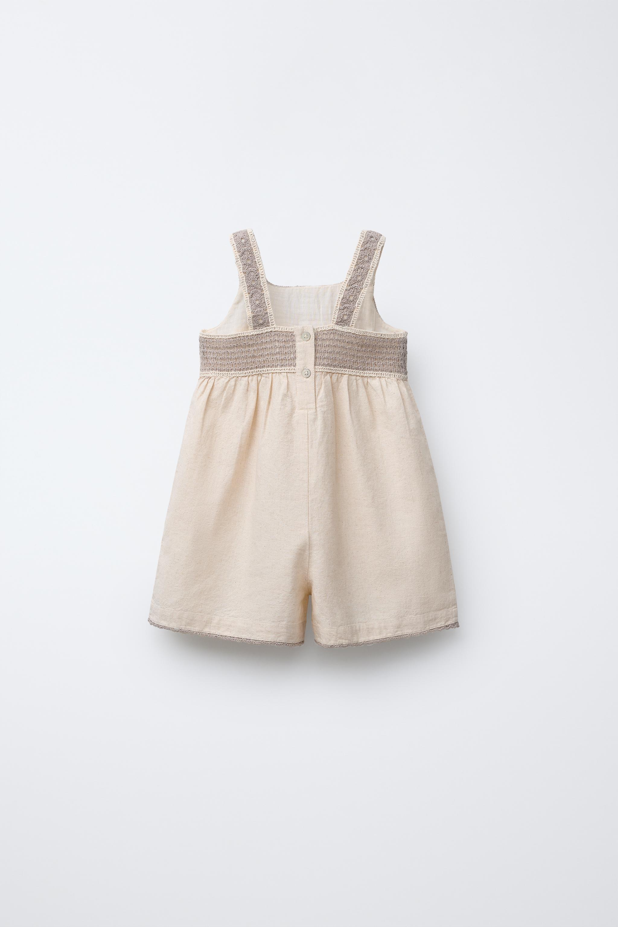 Pantalón Mono Flores Zara MACACÃO COM FLORES EM CROCHÊ