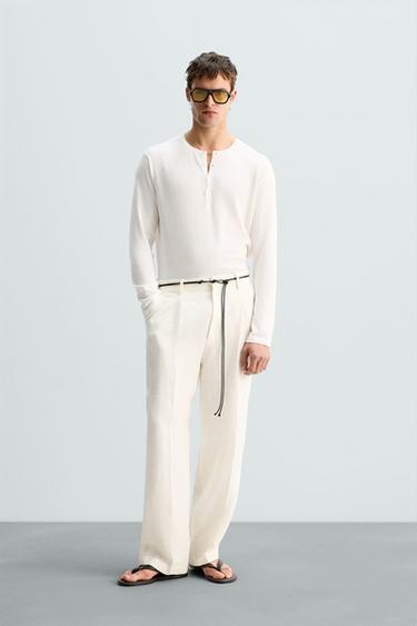 CAMISETA PUNTO CUELLO BOTONES LIMITED EDITION - Crudo de Zara - Imagen 0