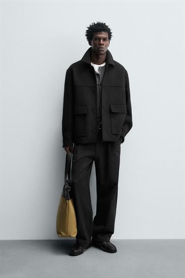 REGULAR FIT 3/4 LENGTH COAT WITH POCKETS - Black by Zara - Image 0