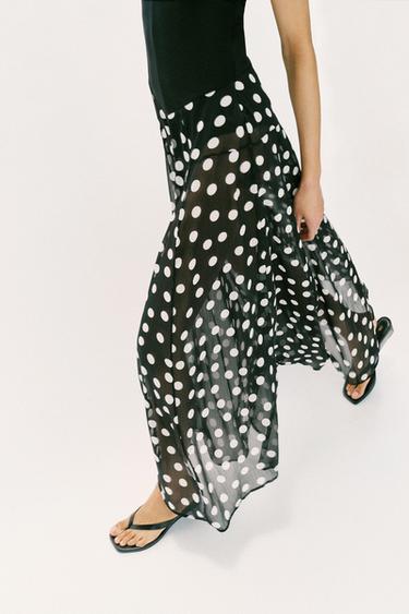 ROBE BIMATIÈRE À POIS - Noir de Zara - Image 5