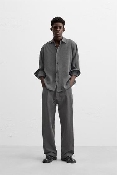 Zara FLOWY SHIRT - Ash - Image 0