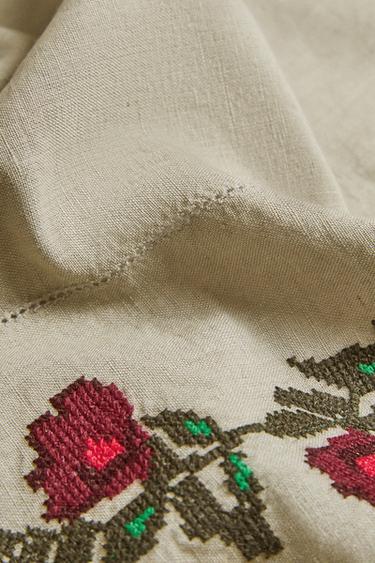 FLORAL WRAP BEACH TOWEL - Grey green by Zara