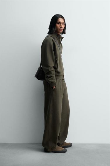 SWEAT RELAXED FIT EFFET DÉLAVÉ - Kaki de Zara - Image 3