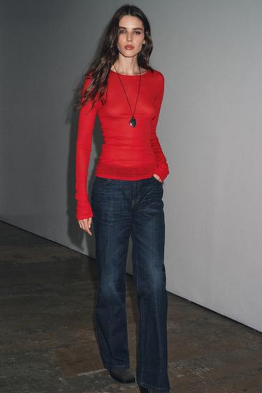 ΜΠΛΟΥΖΑ ΑΠΟ ΒΑΜΒΑΚΙ SUPIMA® - Κόκκινο του Zara