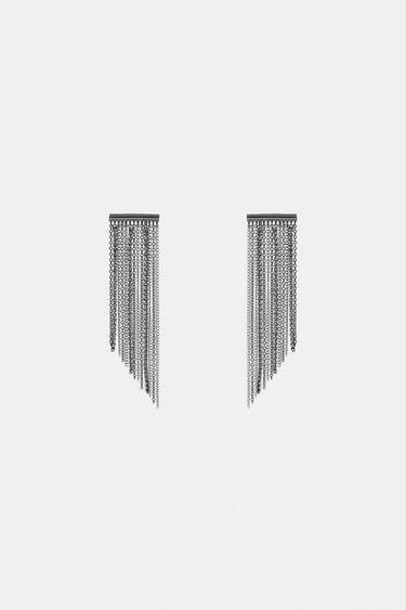 Zara JEWEL WATERFALL EARRINGS - Silver