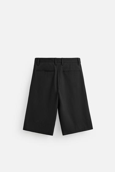 PLEATED BERMUDA SHORTS WITH BELT - Black by Zara - Image 7