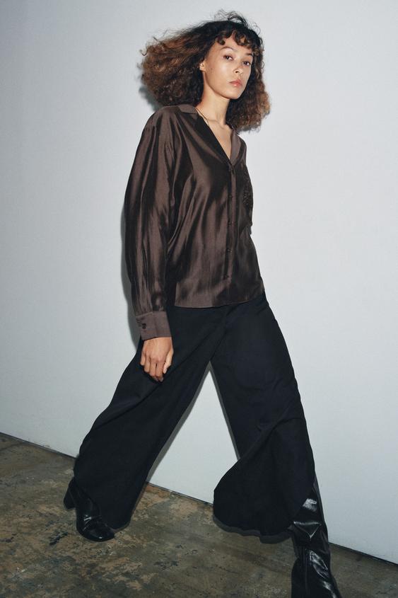 ZW COLLECTION EMBROIDERED POCKET SHIRT