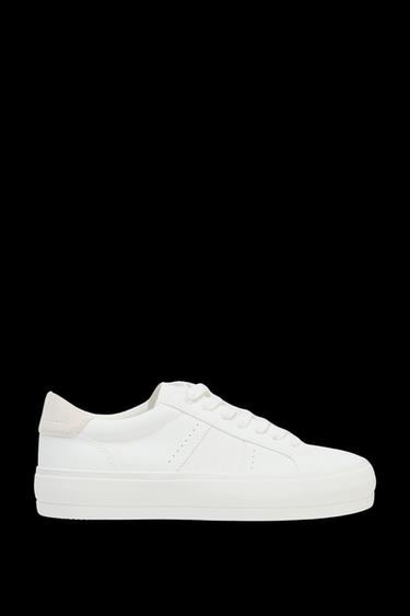 SNEAKERS WITH TOPSTITCH DETAIL - White by Zara - Image 0