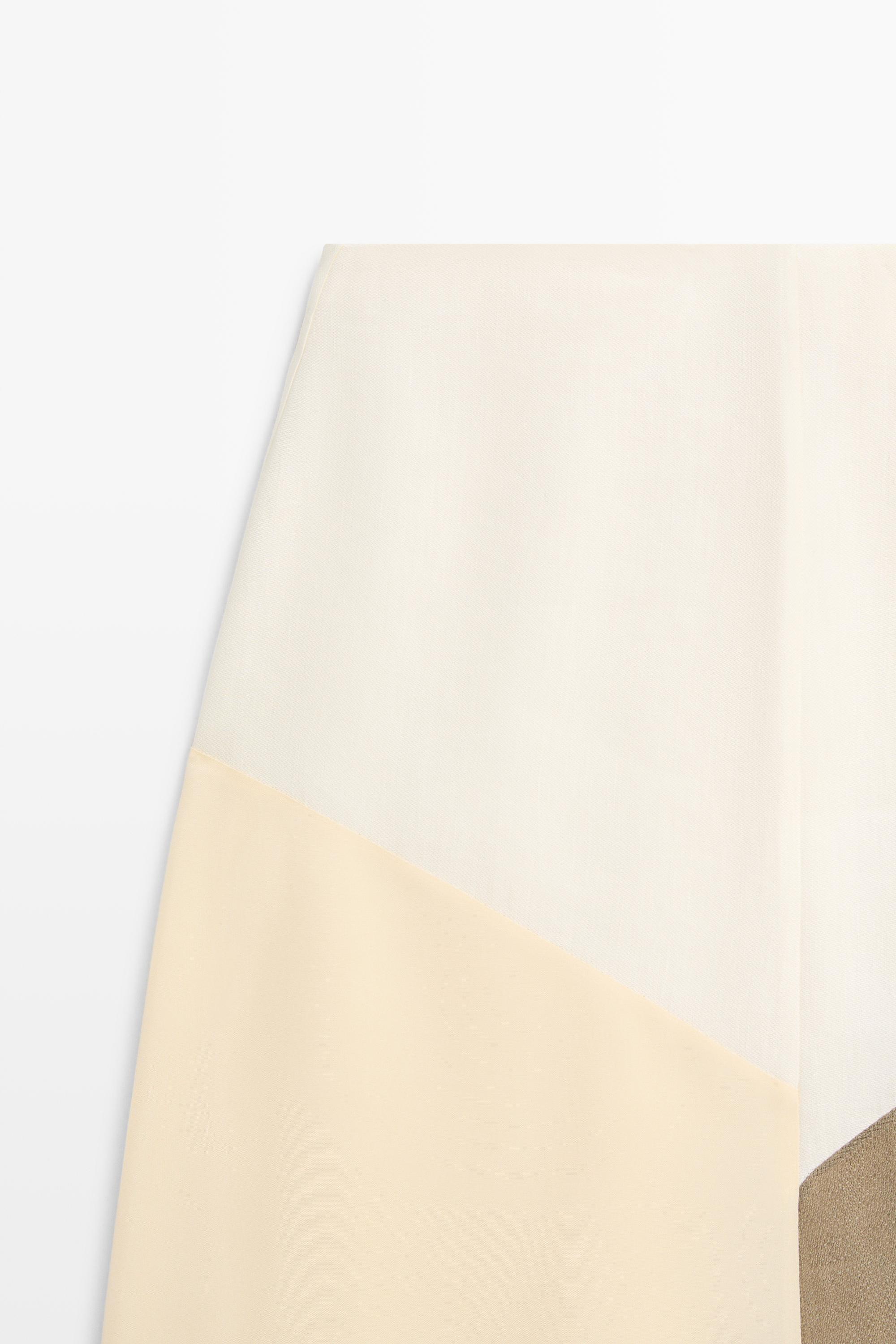 Flowing patchwork midi skirt — White
