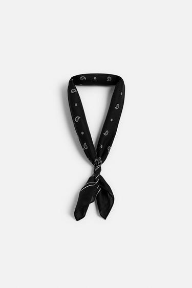 Zara PAISLEY PRINT BANDANA - Black