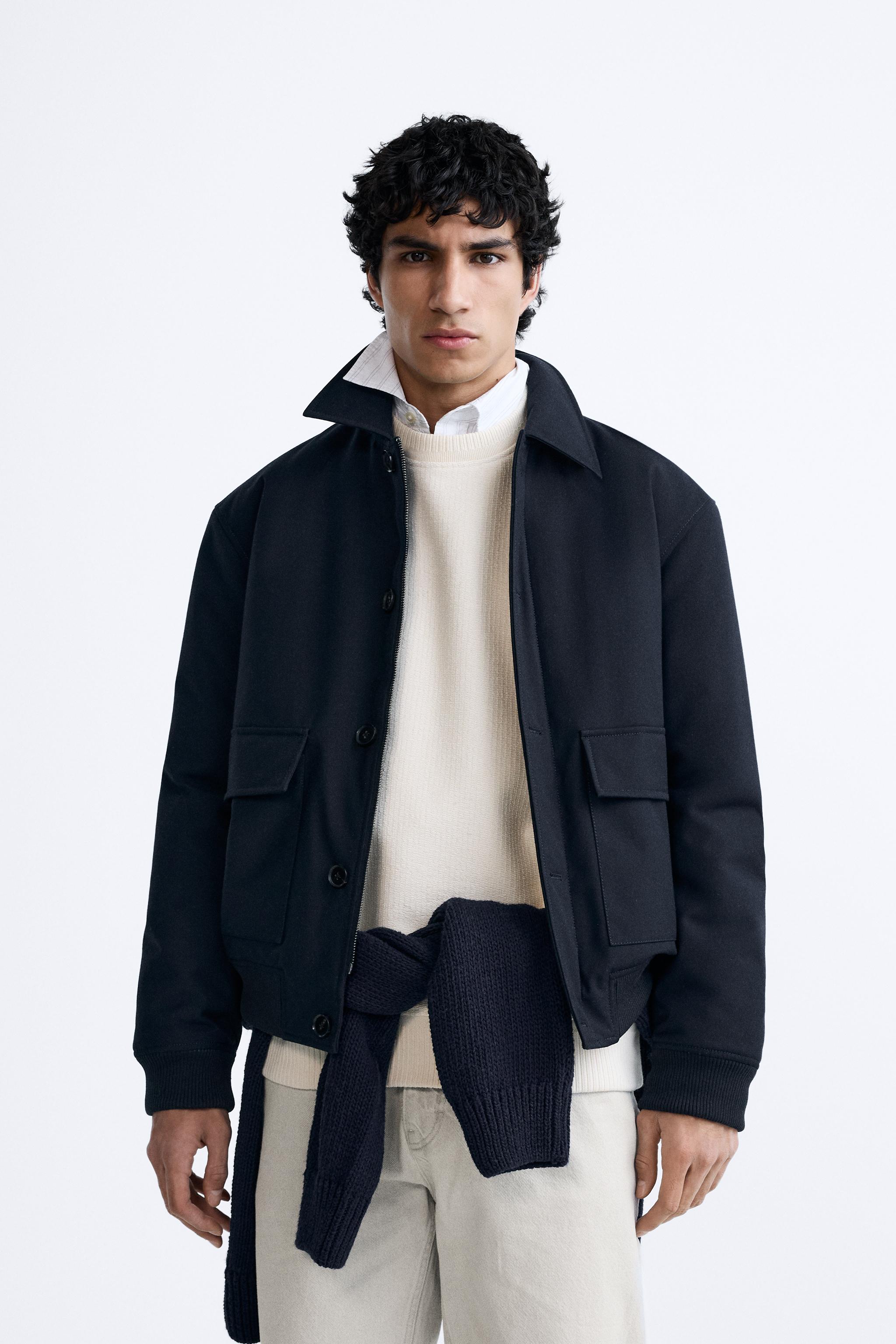 TECHNICAL JACKET WITH POCKETS - Navy blue | ZARA United States