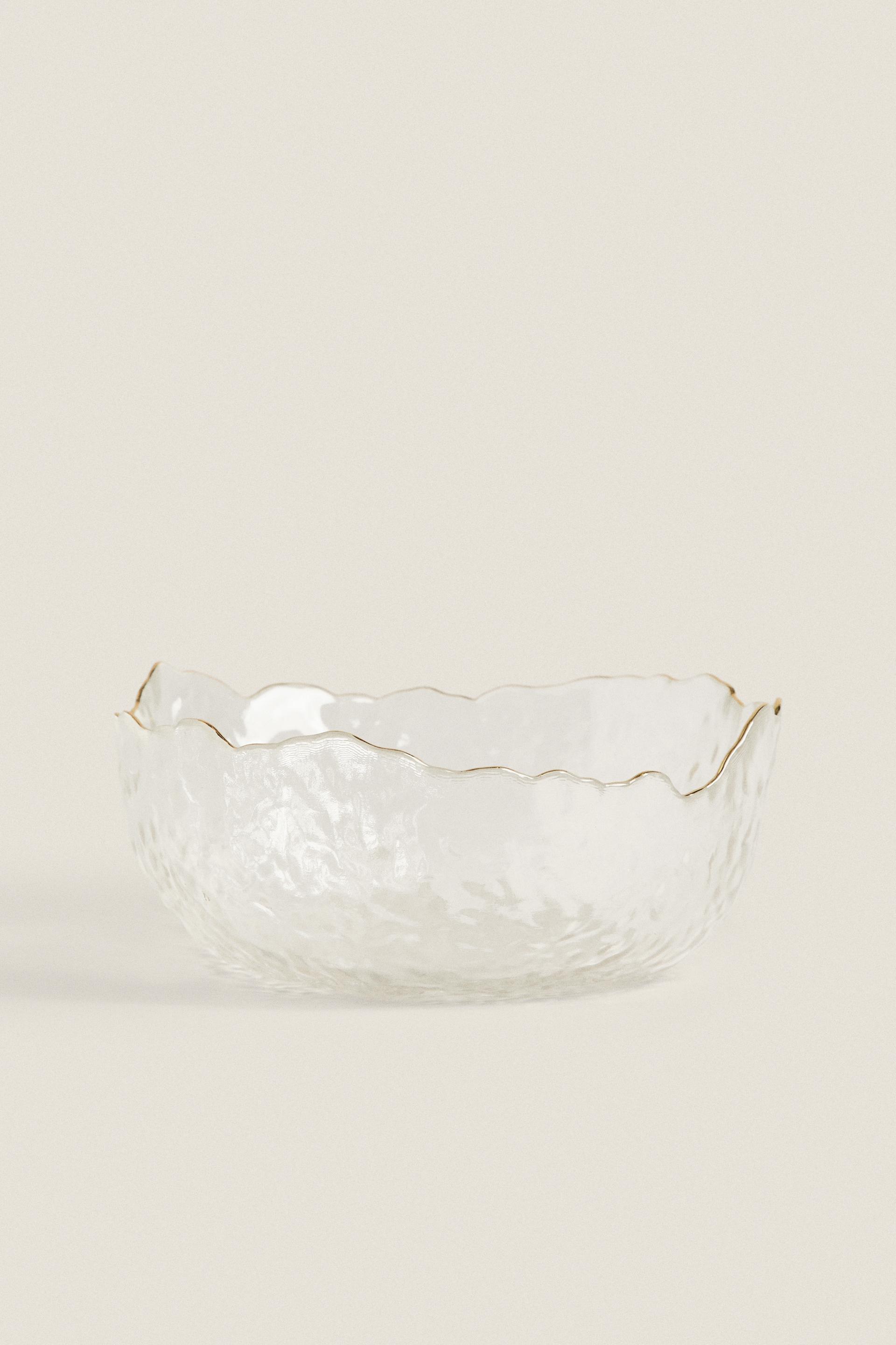GLASS SALAD BOWL WITH RIM Gold ZARA United Kingdom