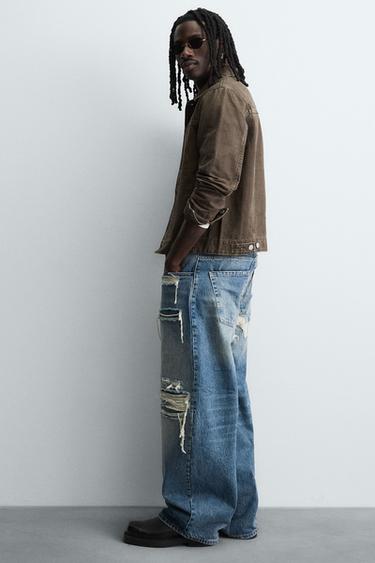 CAZADORA DENIM BÁSICA - Marrón de Zara