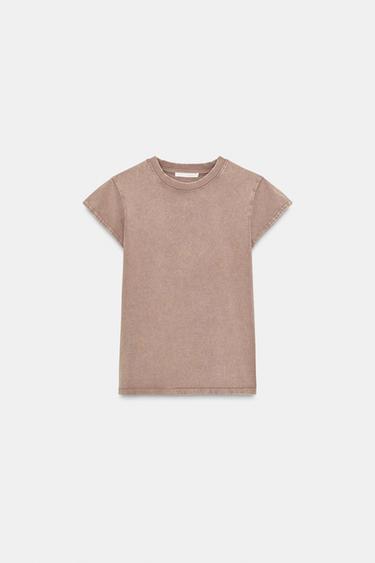 HEAVY COTTON T-SHIRT - Brown by Zara