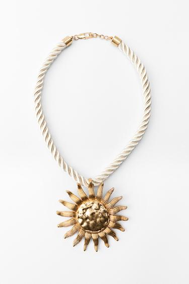 CORD SUN NECKLACE - Golden by Zara