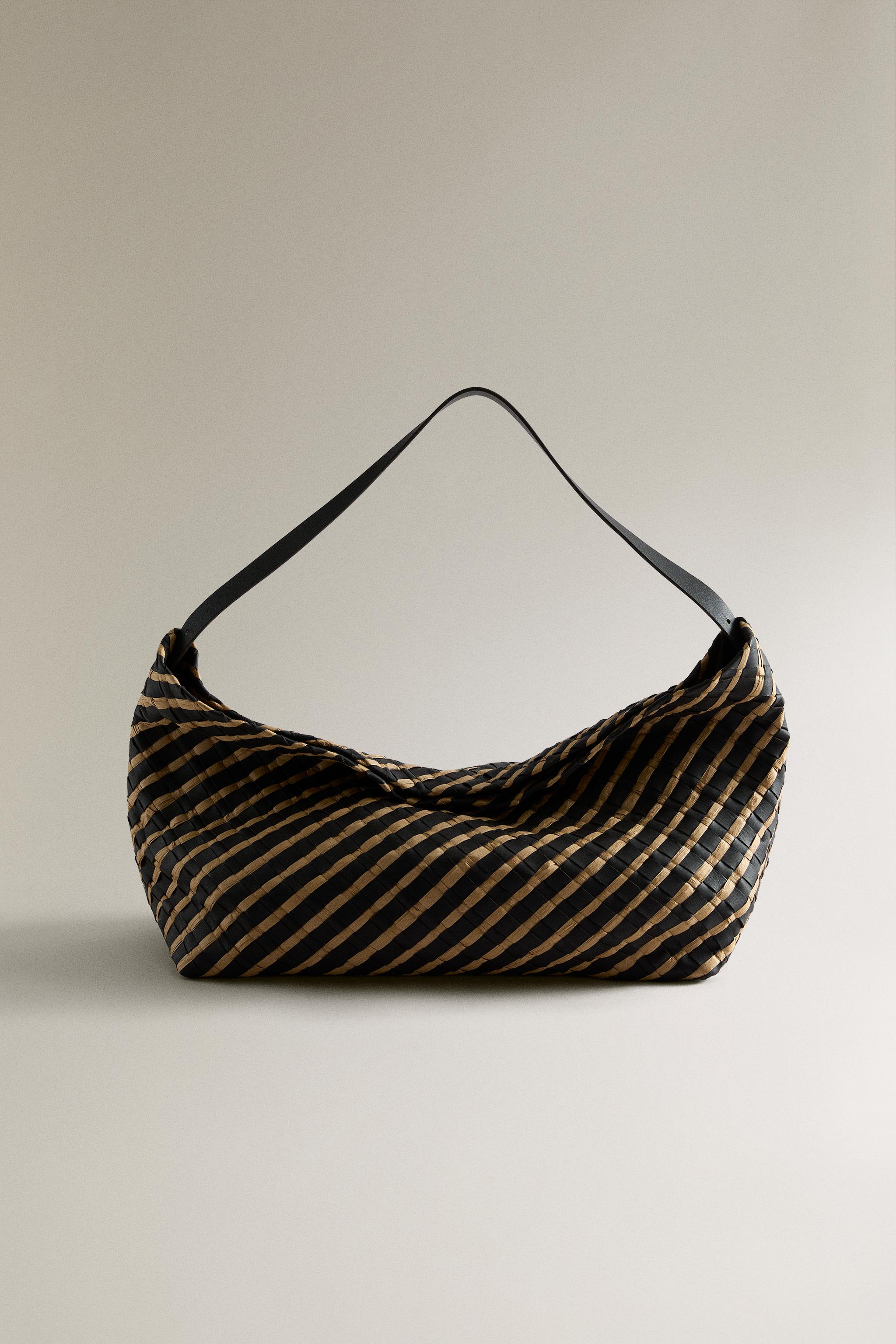Zara WOVEN LEATHER CLUTCH