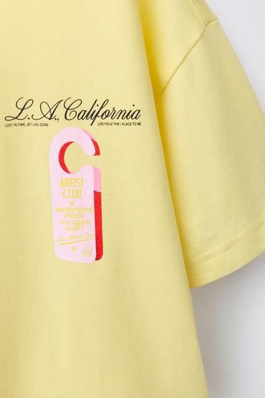PRINTED T-SHIRT - Yellow by Zara - Image 2