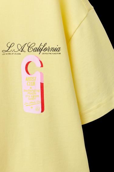 Zara PRINTED T-SHIRT - Yellow