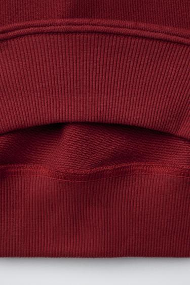 SWEATSHIRT WITH SLOGAN PRINT - Red by Zara - Image 3