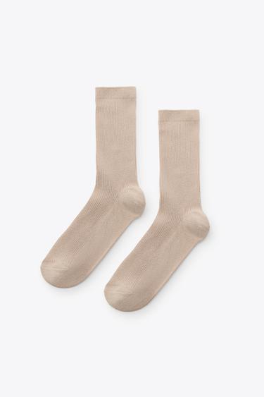 ТОНКІ ШКАРПЕТКИ В РУБЧИК - Пісочний Zara