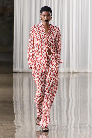 ZW COLLECTION POPLIN SHIRT - White / Red by Zara - Image 0