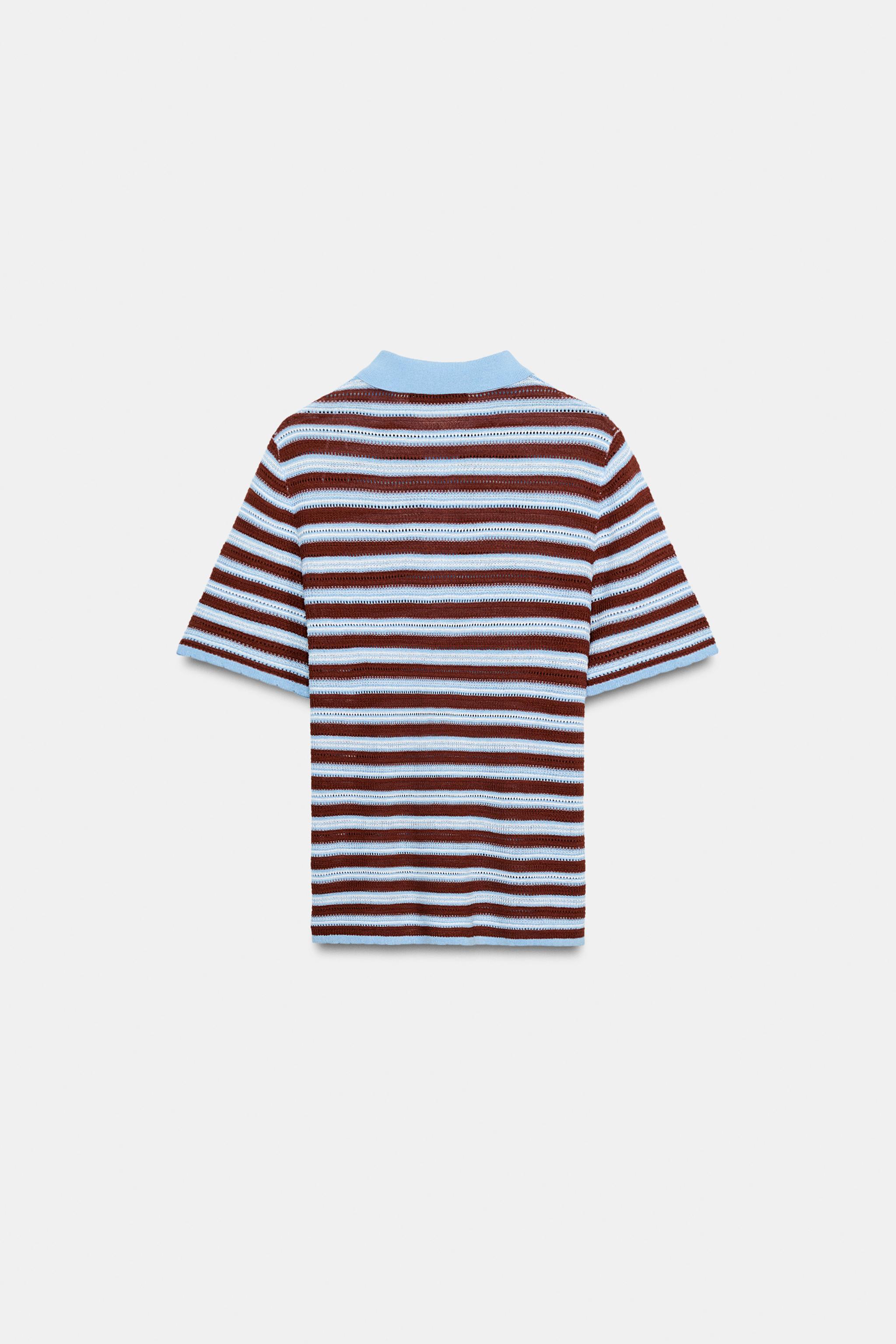 POLO EN MAILLE À RAYURES